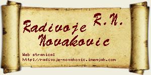 Radivoje Novaković vizit kartica